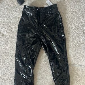 Hollister rubber black pants (never worn)